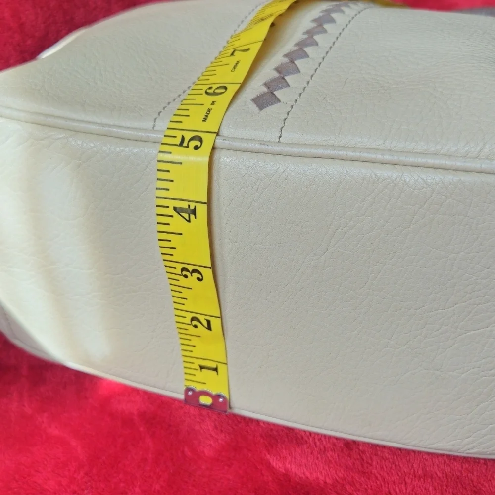 Brighton Stylish Cream and Gray Leather Bag